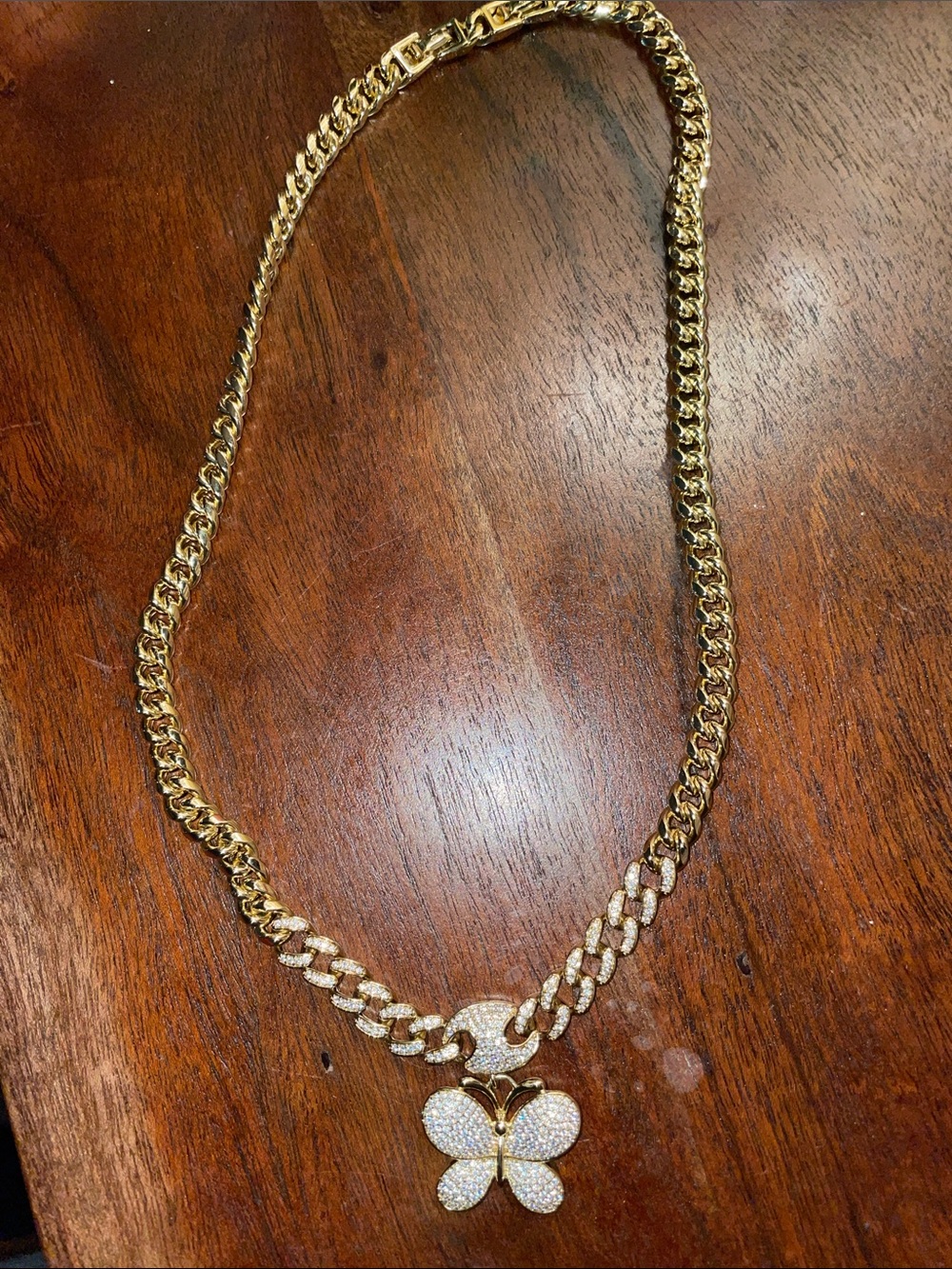 Gold Butterfly Pendant Chain Necklace - Women Jewelry